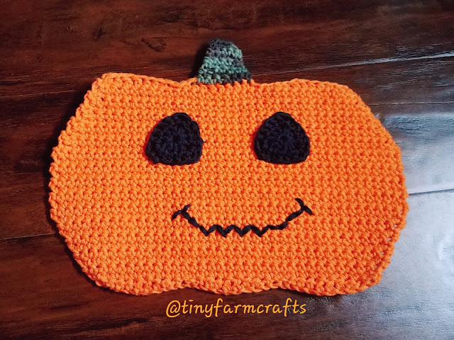 Crochet Pumpkin Dish Towel/ Pot Holder